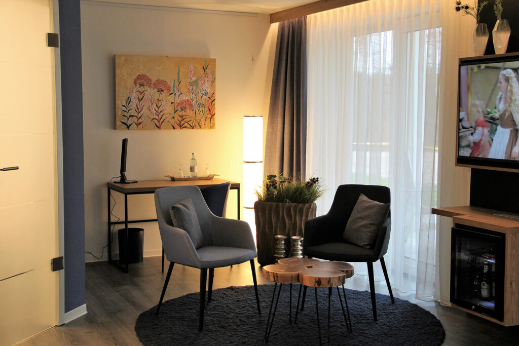 Blick in die Juniorensuite im Privat & Boutique Hotel Lenz in Fünfseen