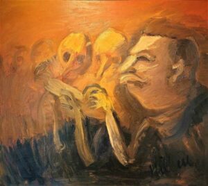 Gerhard Thieme, Stalins Rache,Öl, Leinwand,90 x 80 cm