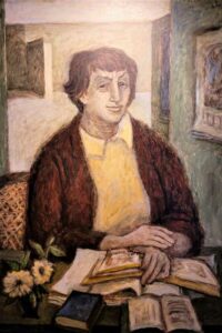 Vera Singer, Buchhalterin Eva, Öl, Leinwand 70 x 100 cm