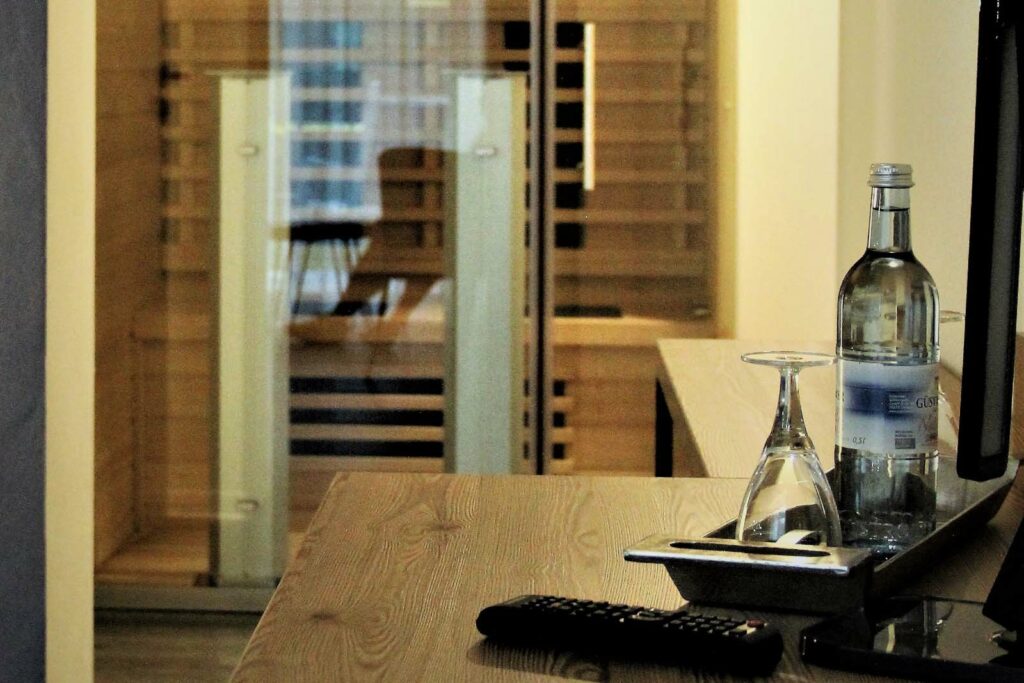 Blick in die Sauna im Privat & Boutique Hotel Lenz in Fünfseen